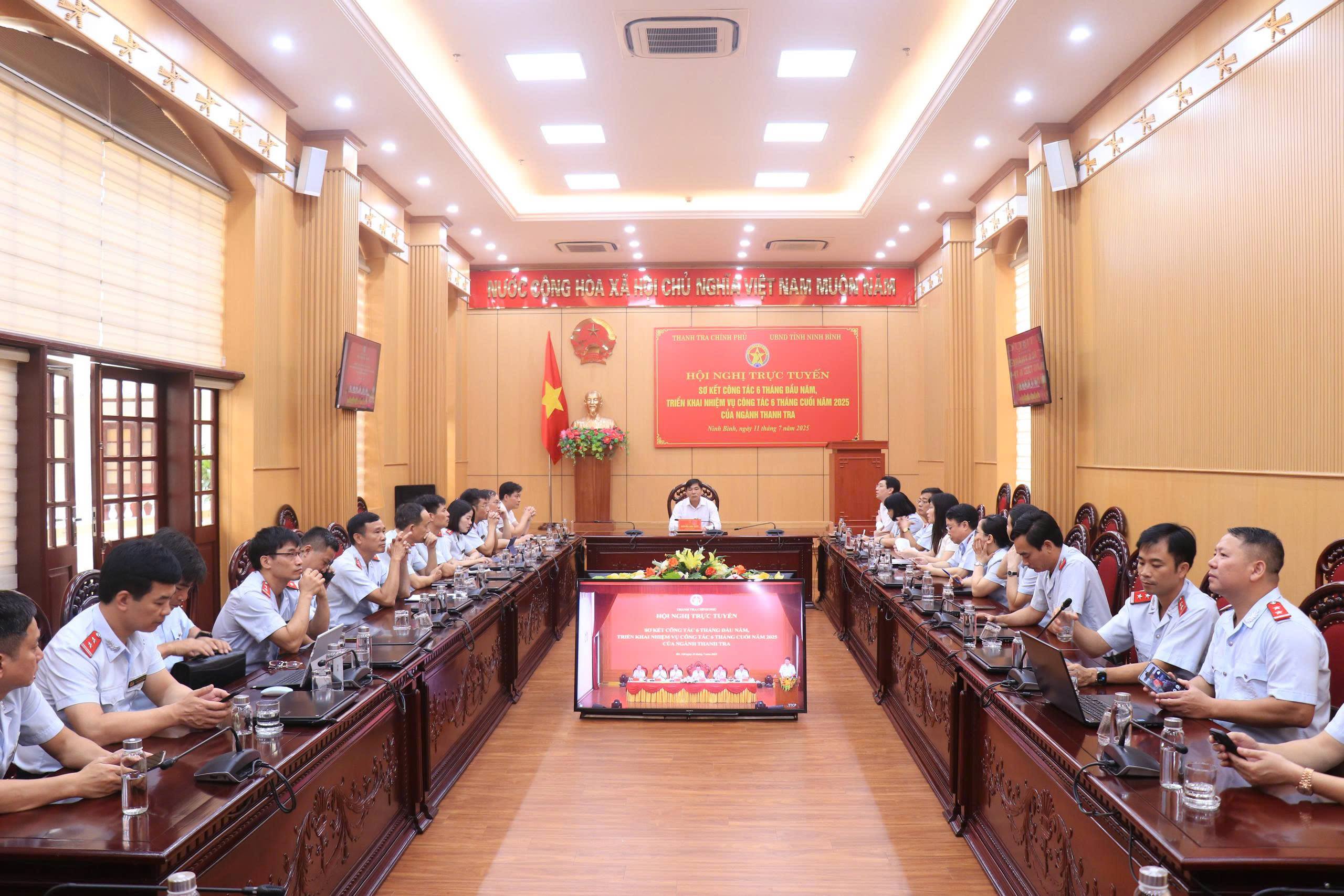 Hội nghị trực tuyến sơ kết công tác 06 tháng đầu năm 2025, triển khai nhiệm vụ 06 tháng cuối năm 2025 của ngành Thanh tra.