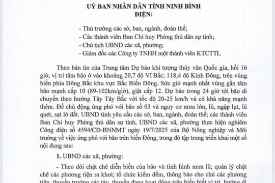 Cong dien ve viec tap trung ung pho bao so 03 va mua lu